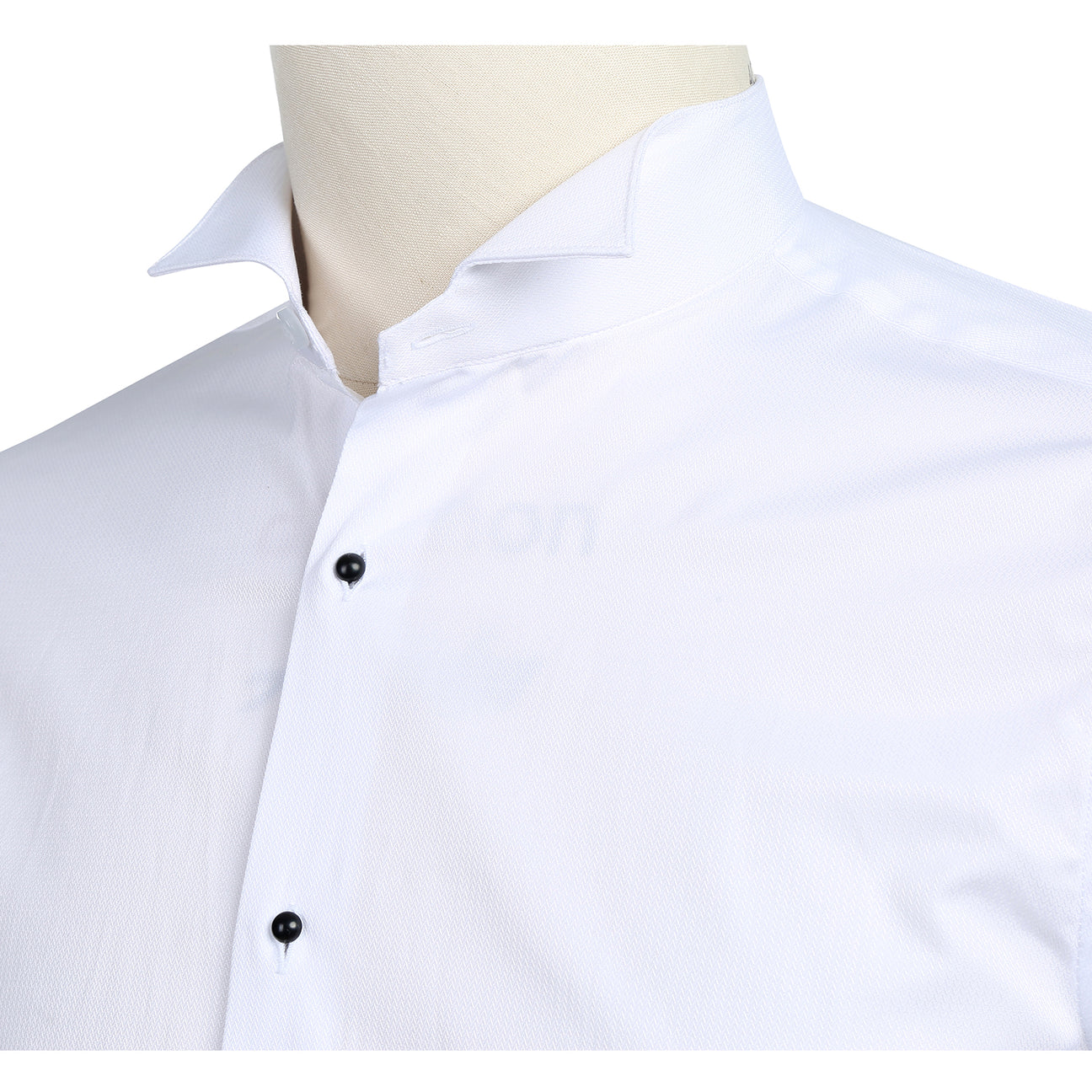 Slim Mid-Spread Long Sleeve Tuxedo Shirt - White