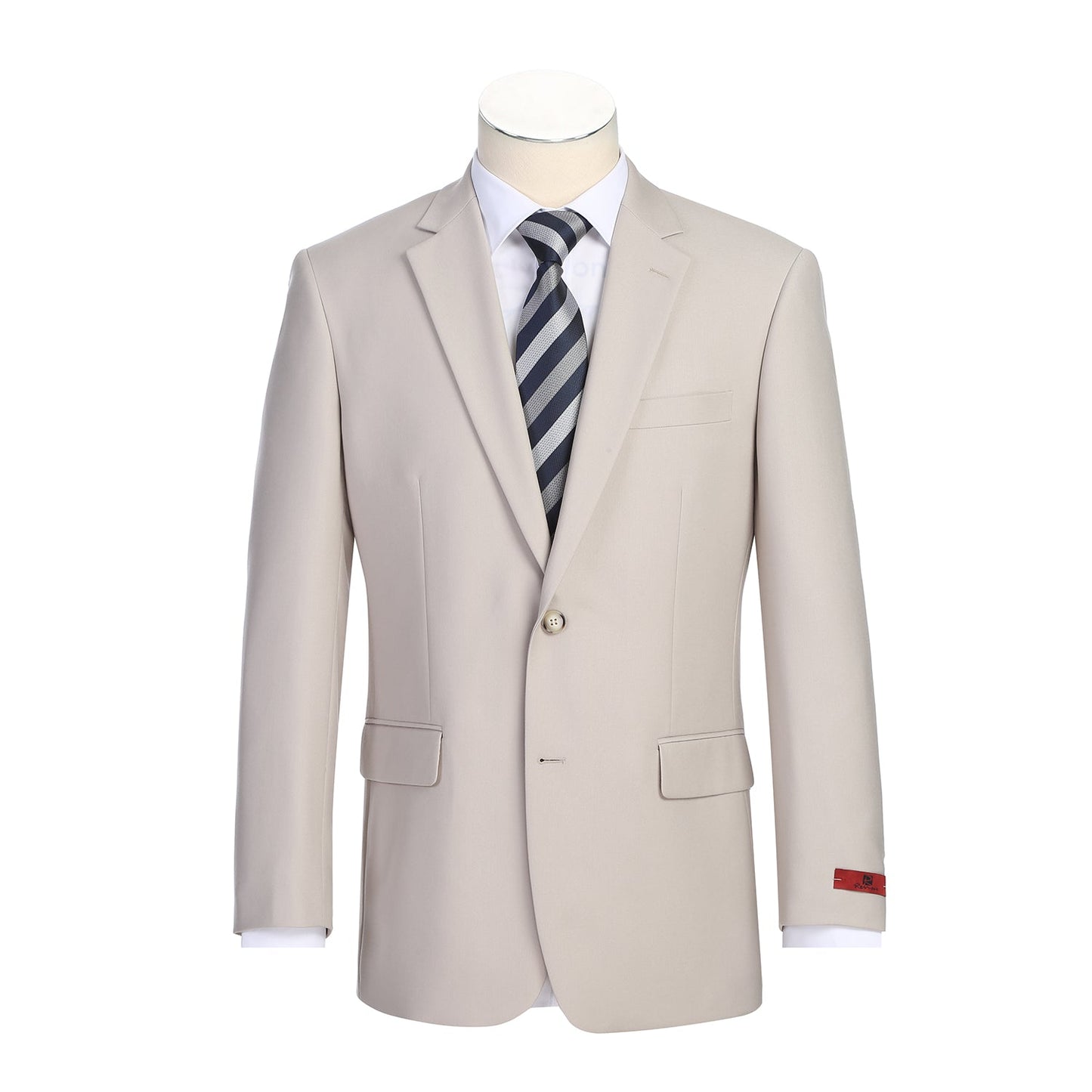 Slim Suit Notch Lapel & Flat Front Pant- Beige 201-84