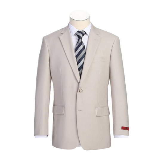 Slim Suit Notch Lapel & Flat Front Pant- Beige 201-84