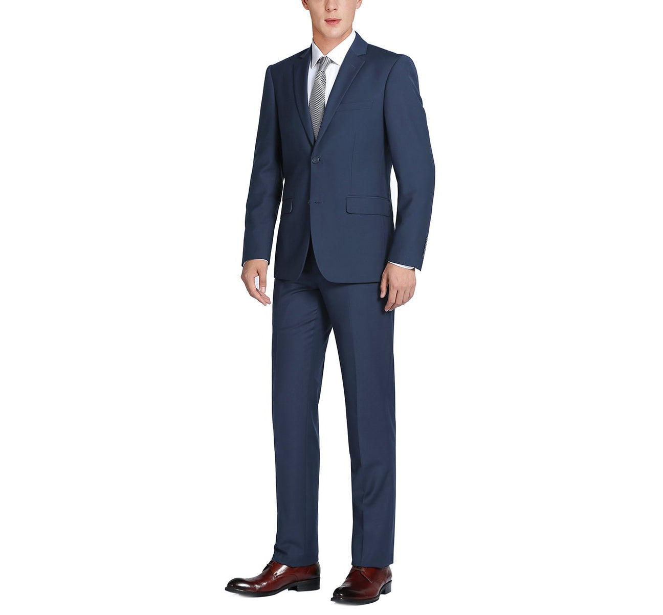 Classic Suit Notch Lapel & Flat Front Pant- Navy 201-19