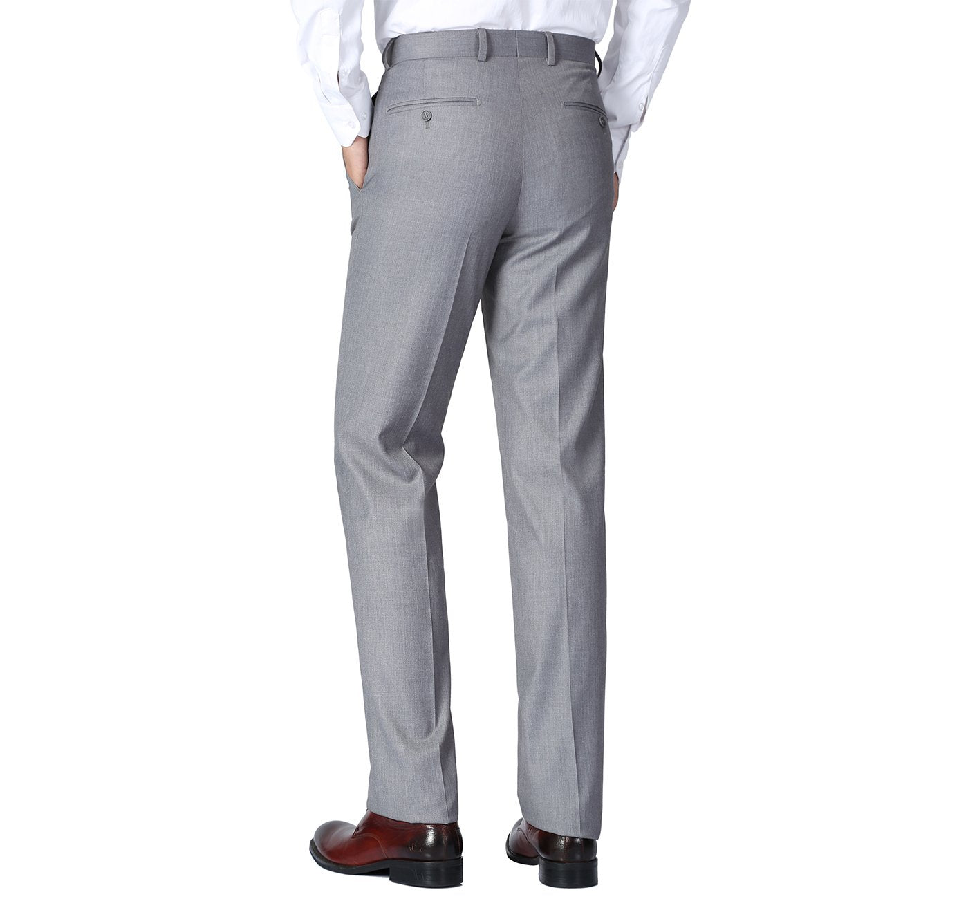 Men's Slim Fit Flat Front Dress Pant - Grey