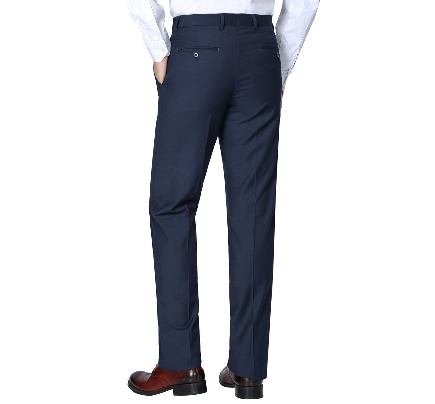 Men's Slim Fit Flat Front Dress Pant - New Navy