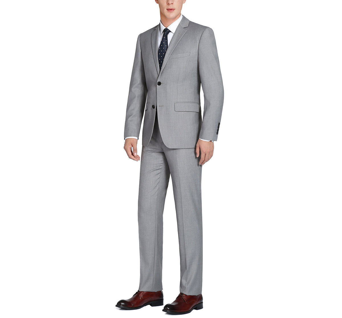 Alessandro Vitello | Super 140's Slim Wool Suit | Light Grey