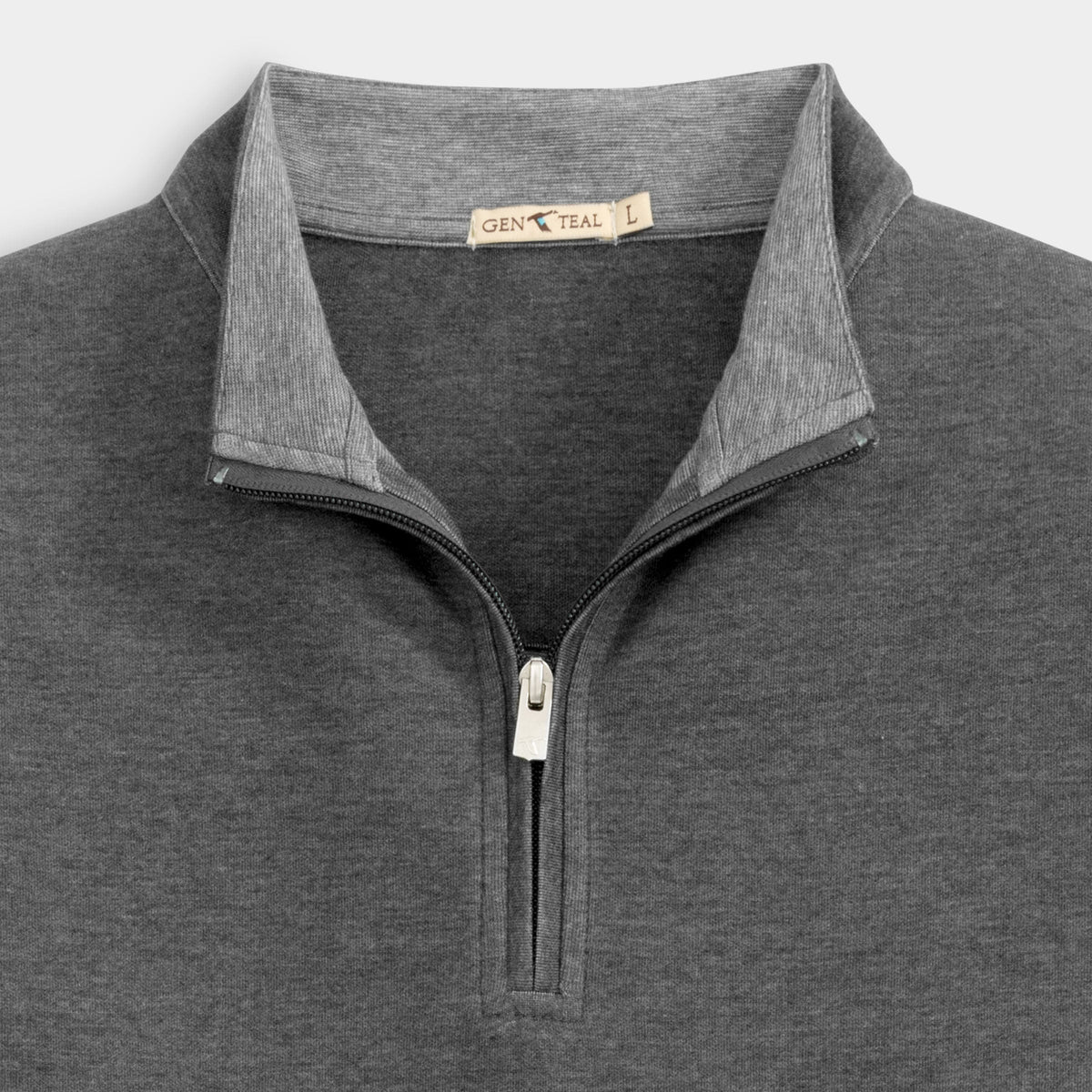 GenTeal | Cotton/Modal Quarter Zip | Charcoal