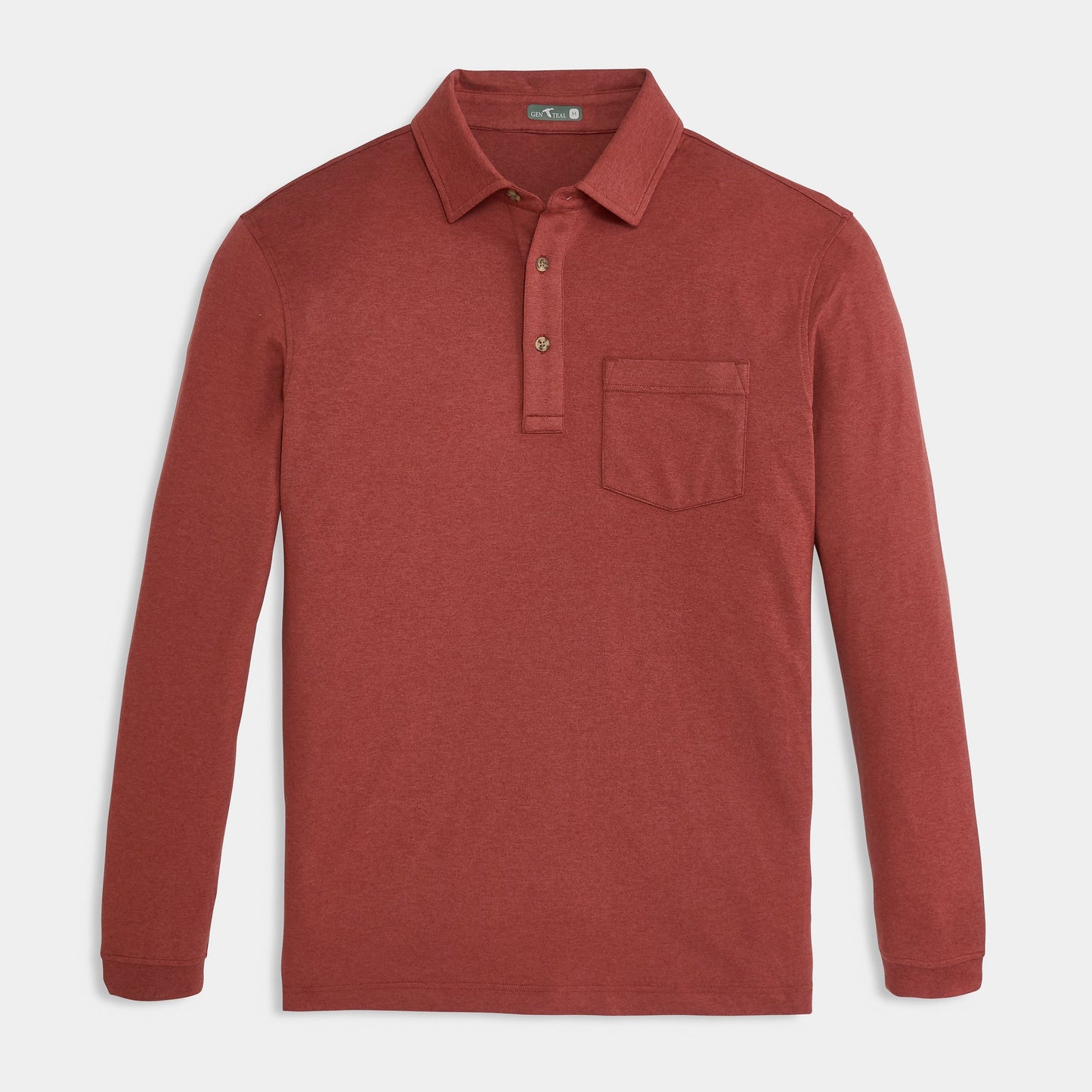 GenTeal | Wander Long Sleeve Polo | Currant