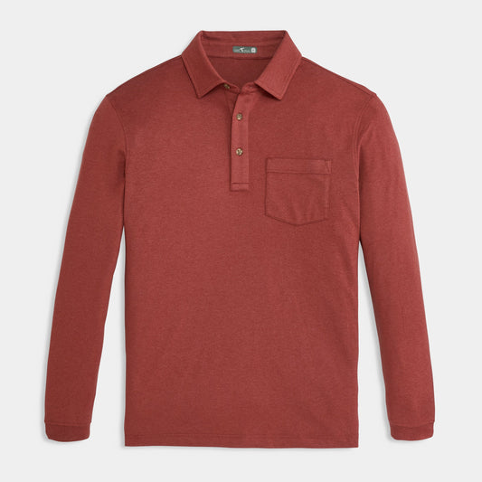 GenTeal | Wander Long Sleeve Polo | Currant
