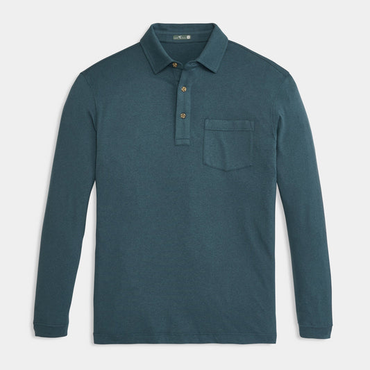 GenTeal | Wander Long Sleeve Polo | Indigo