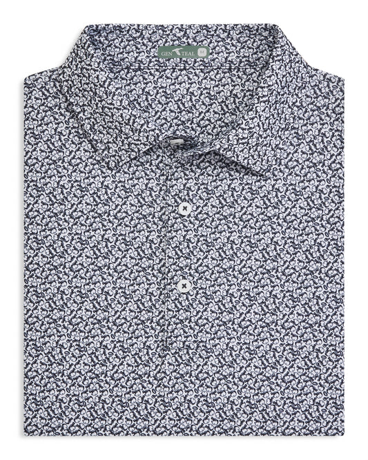 GenTeal Helmet Havoc Printed Performance Polo - Black