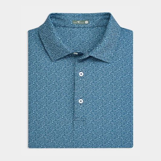 GenTeal Antlers Printed Performance Polo - Twilight