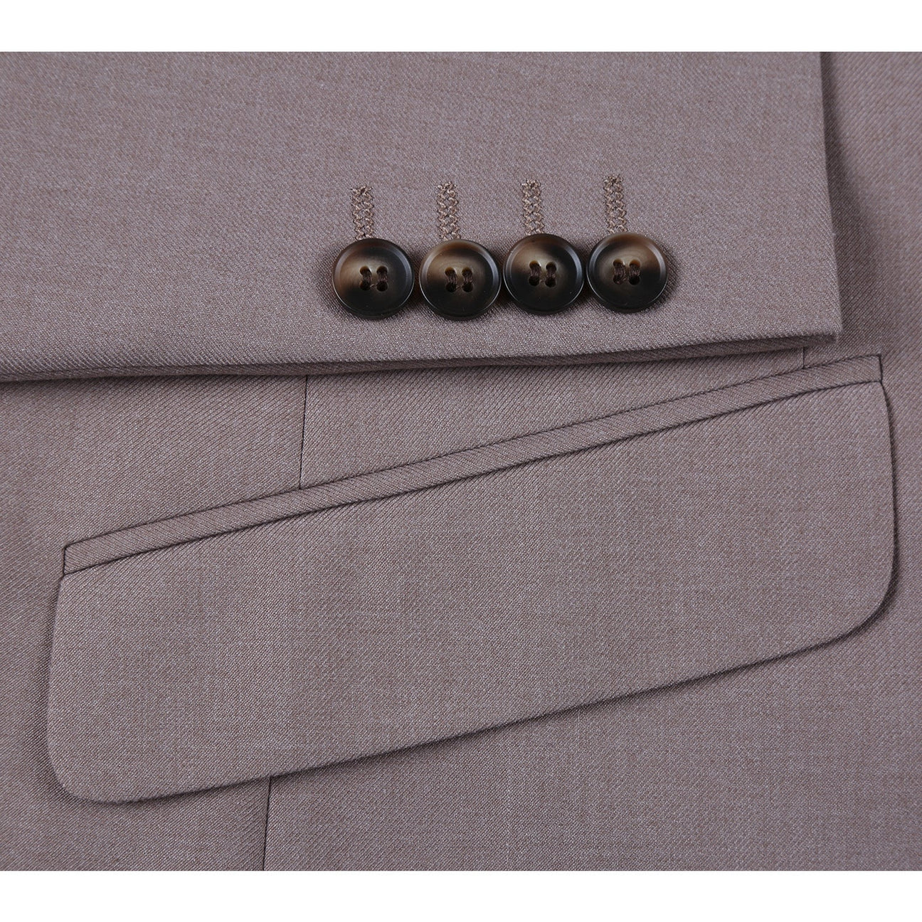 Slim Suit Notch Lapel & Flat Front Pant- Taupe 201-103