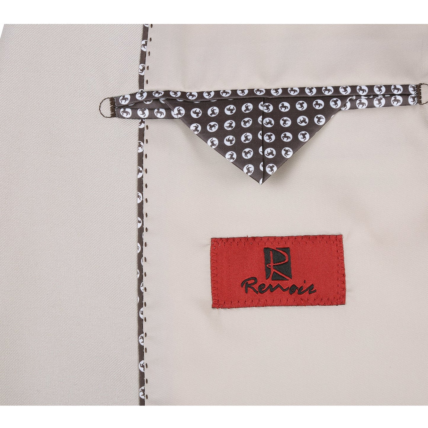 Slim Suit Notch Lapel & Flat Front Pant- Beige 201-84