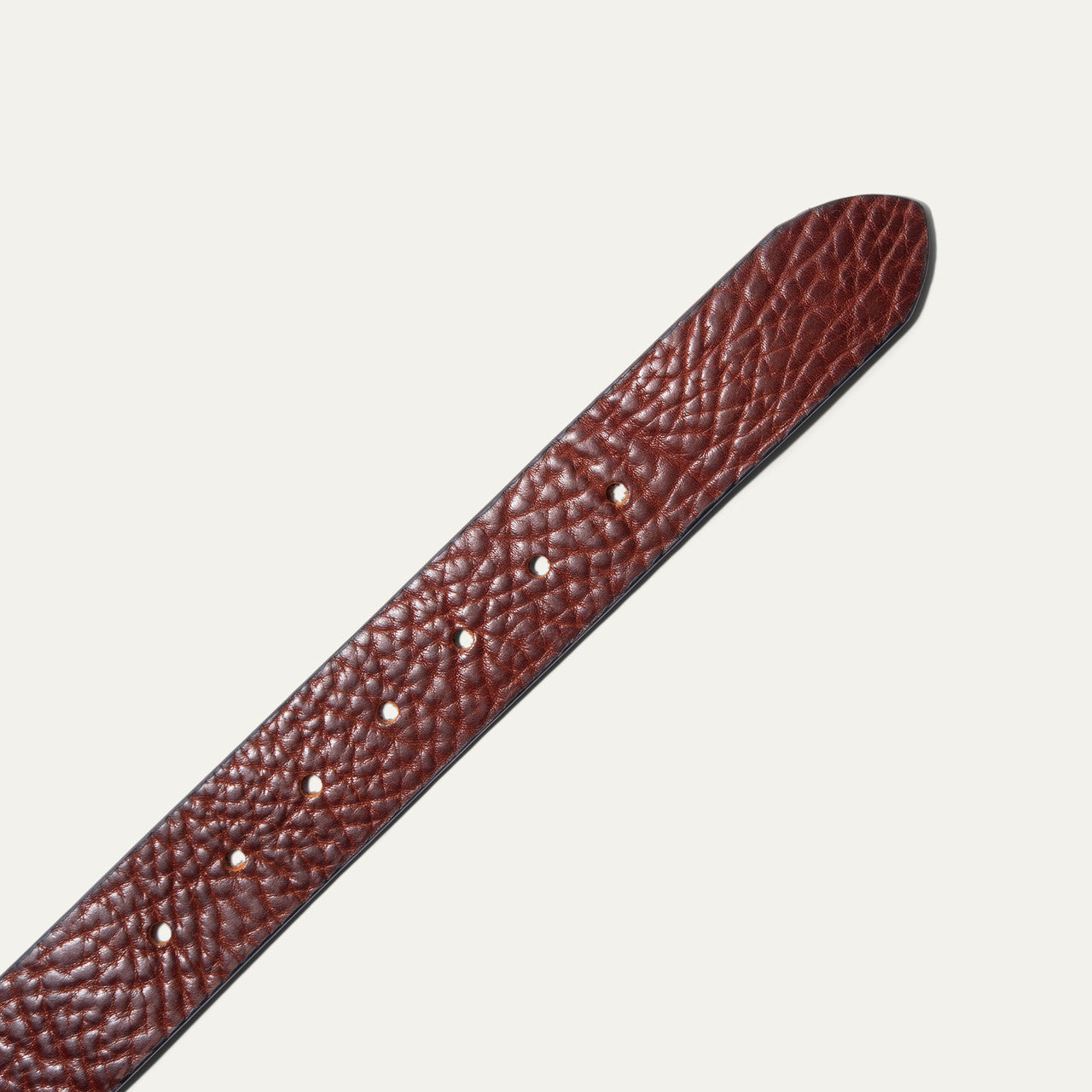 Shrunken American Bison Leather Belt - Cognac