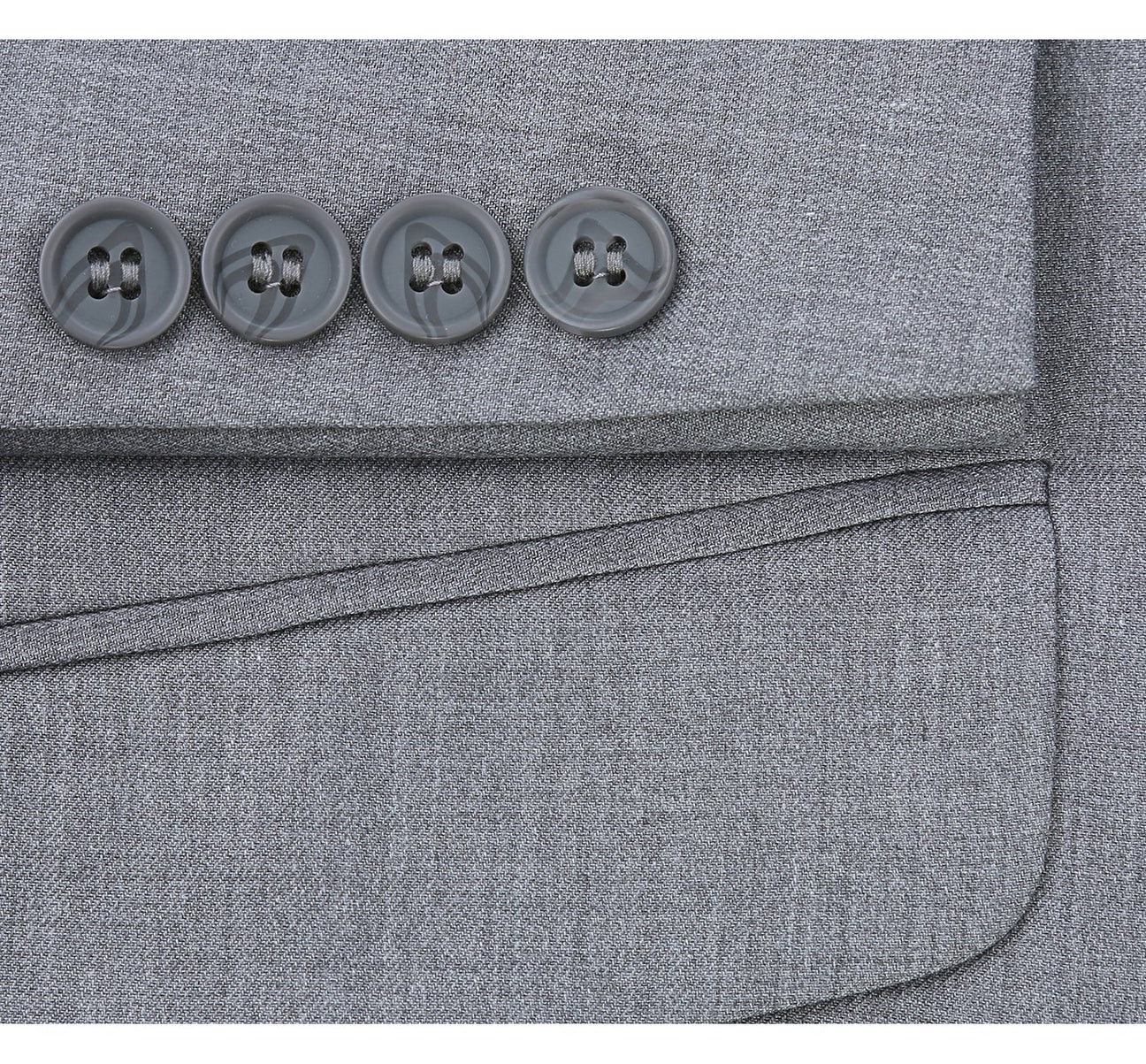 Classic Suit Notch Lapel & Flat Front Pant- Light Gray 202-2