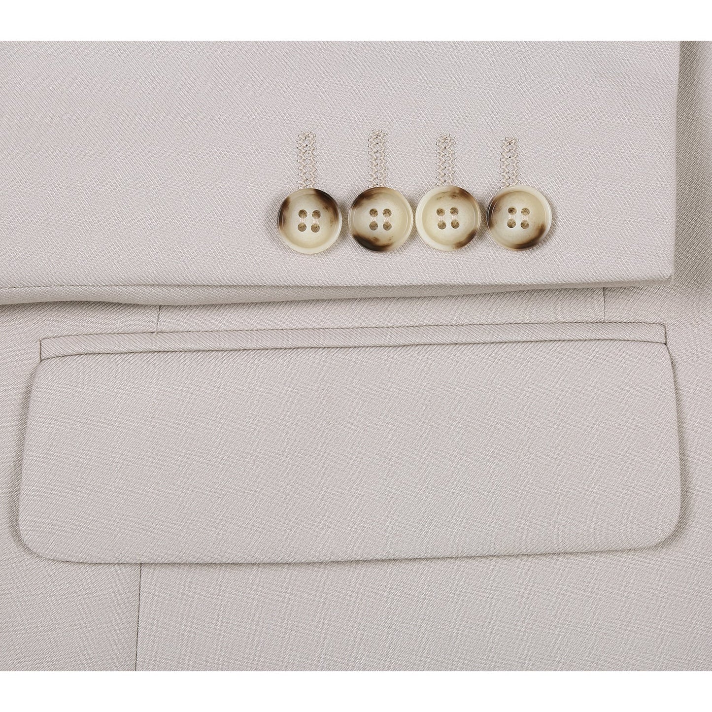 Slim Suit Notch Lapel & Flat Front Pant- Beige 201-84