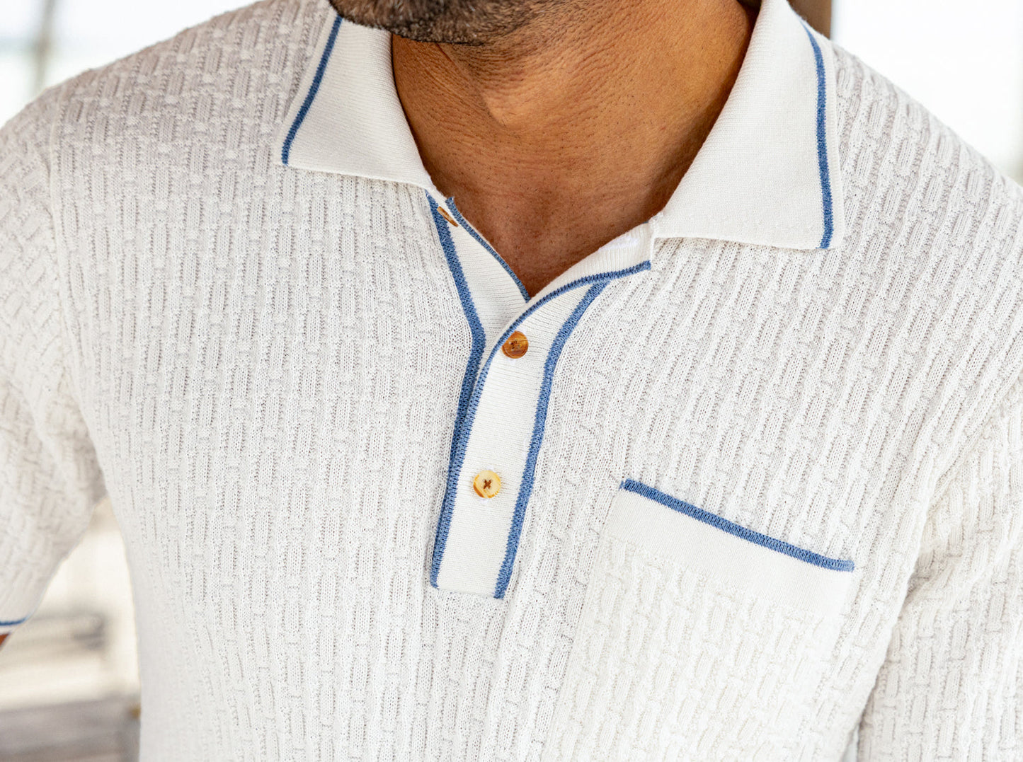 Criquet Bungalow Sweater Polo - White