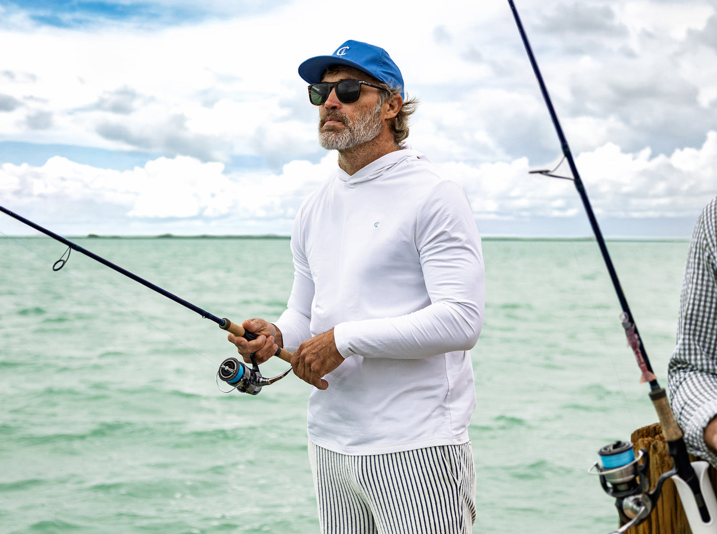 Criquet Hoodie Sun Shirt- Bright White