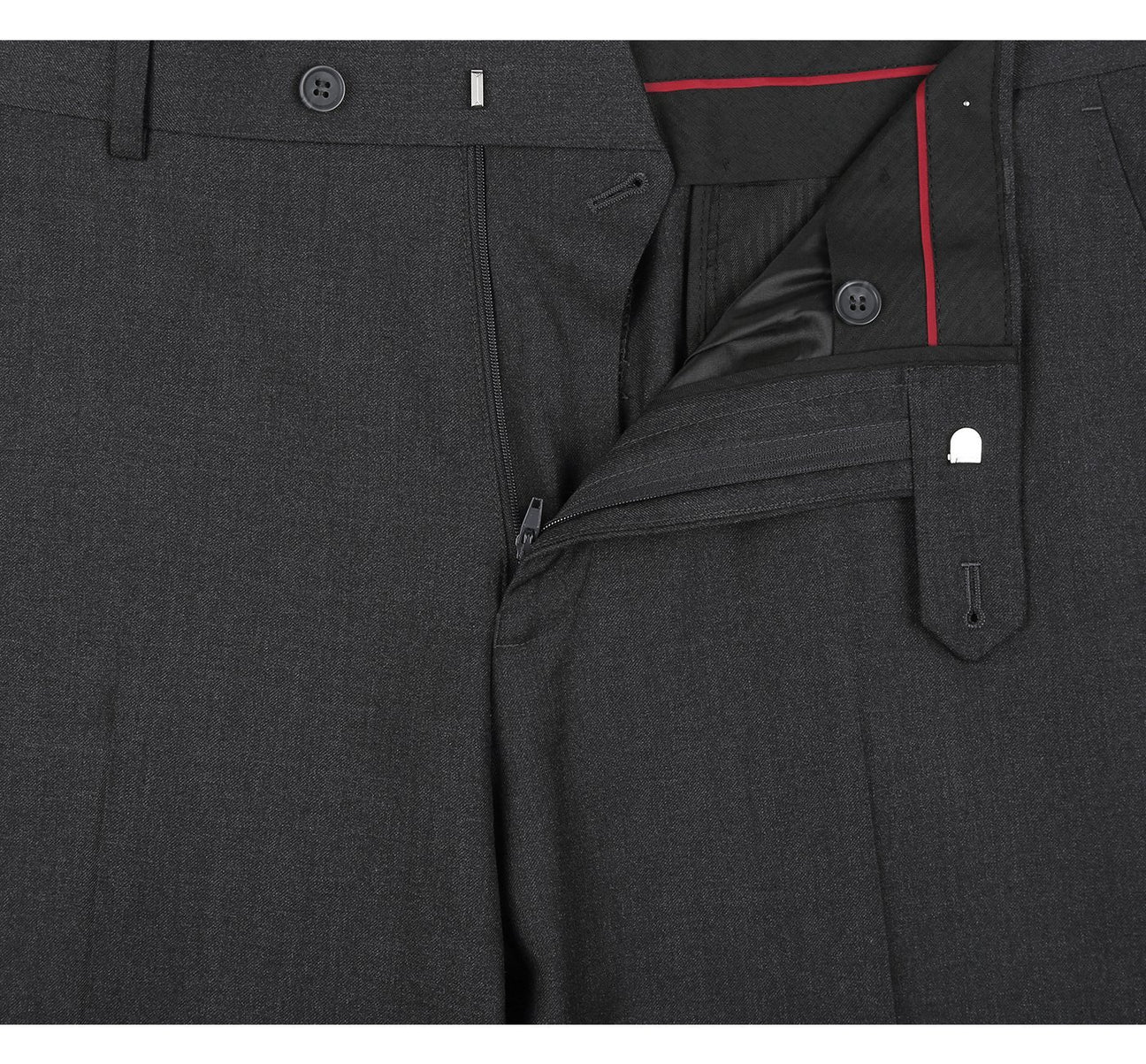 Classic Suit Notch Lapel & Flat Front Pant- Charcoal 202-1