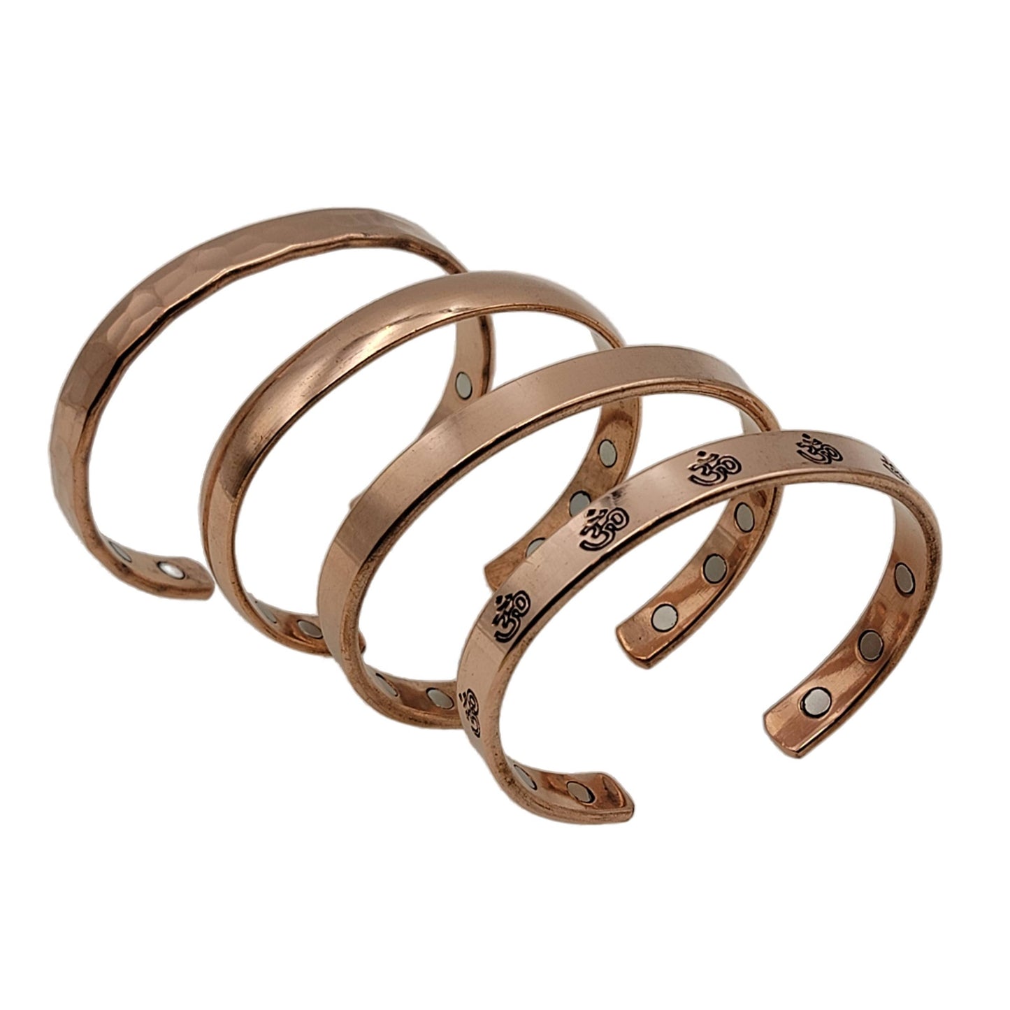 Magnetic Copper Cuff Bracelet: Hammered