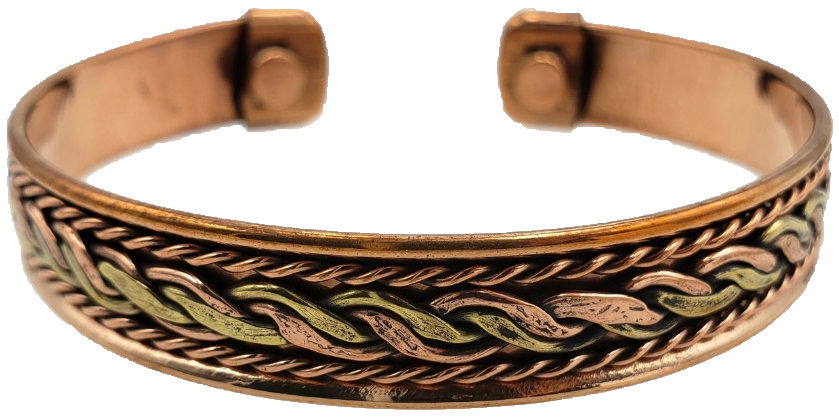 Pure Copper Magnetic Bracelet Arthritis Pain Therapy: Two Tone Twisted | 565A