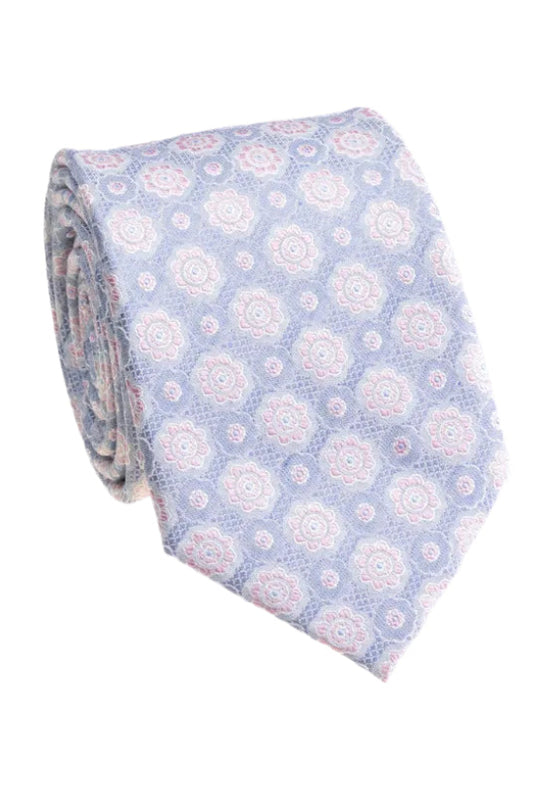 Neck Tie | Floral Medallion | Light Blue