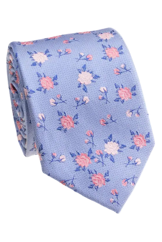 Neck Tie | Rose Garden | Periwinkle Blue