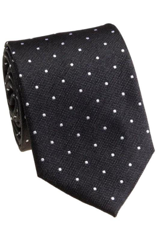 Neck Tie | Polka | Black)