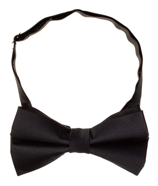 Pre-Tied BowTie - Black Satin