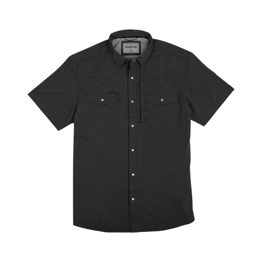 Black Poncho Outdoors The Bandera western shirt with pearl snaps and UPF 50+ fabric