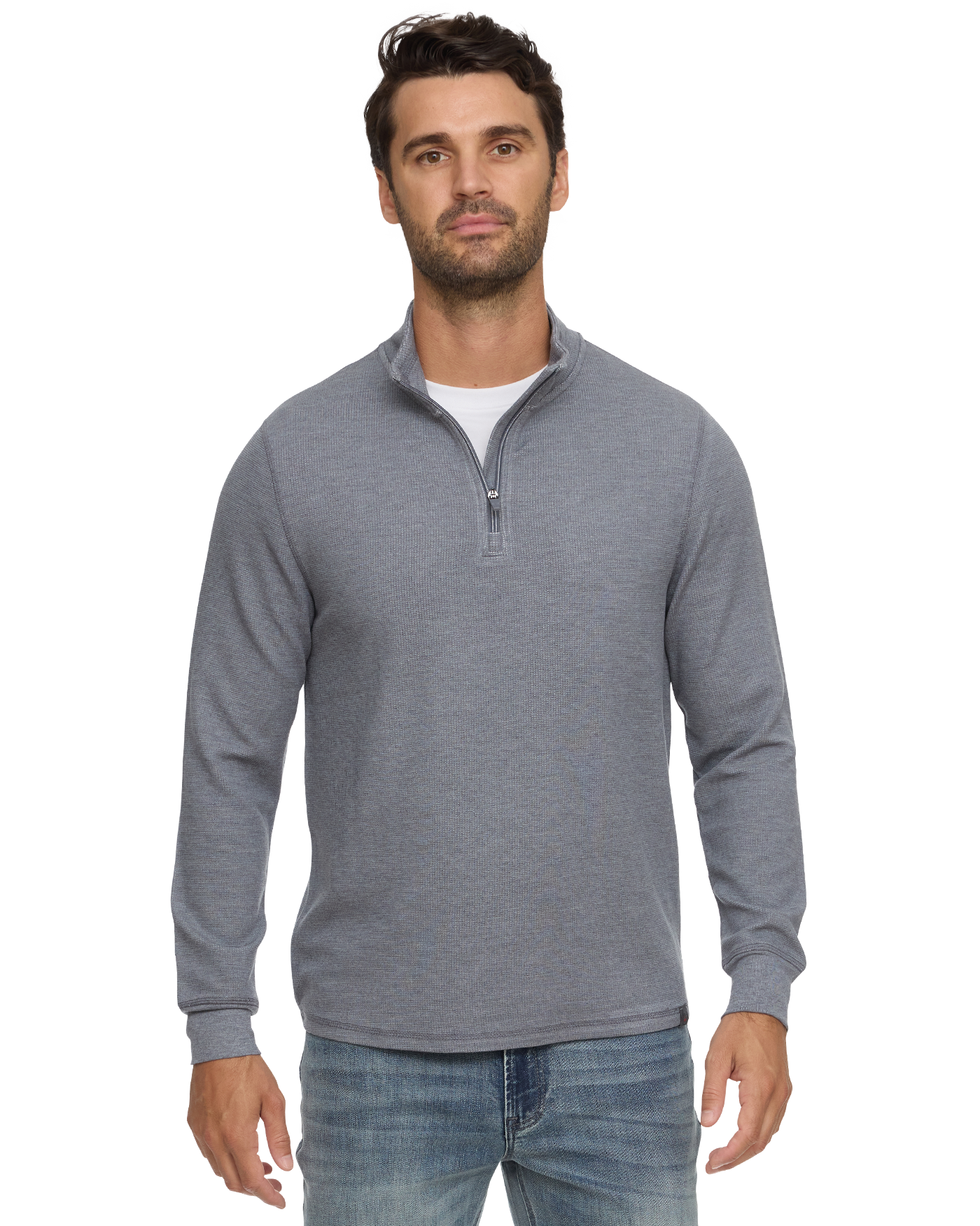 Flag & Anthem | Super Soft Waffle 1/4 Zip | Grey Heather