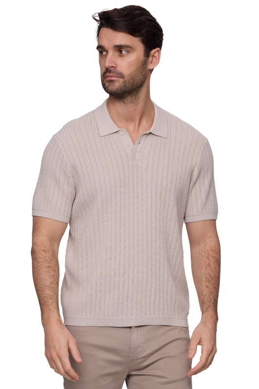Flag and Anthem Glendora Sweater Polo - Oatmeal