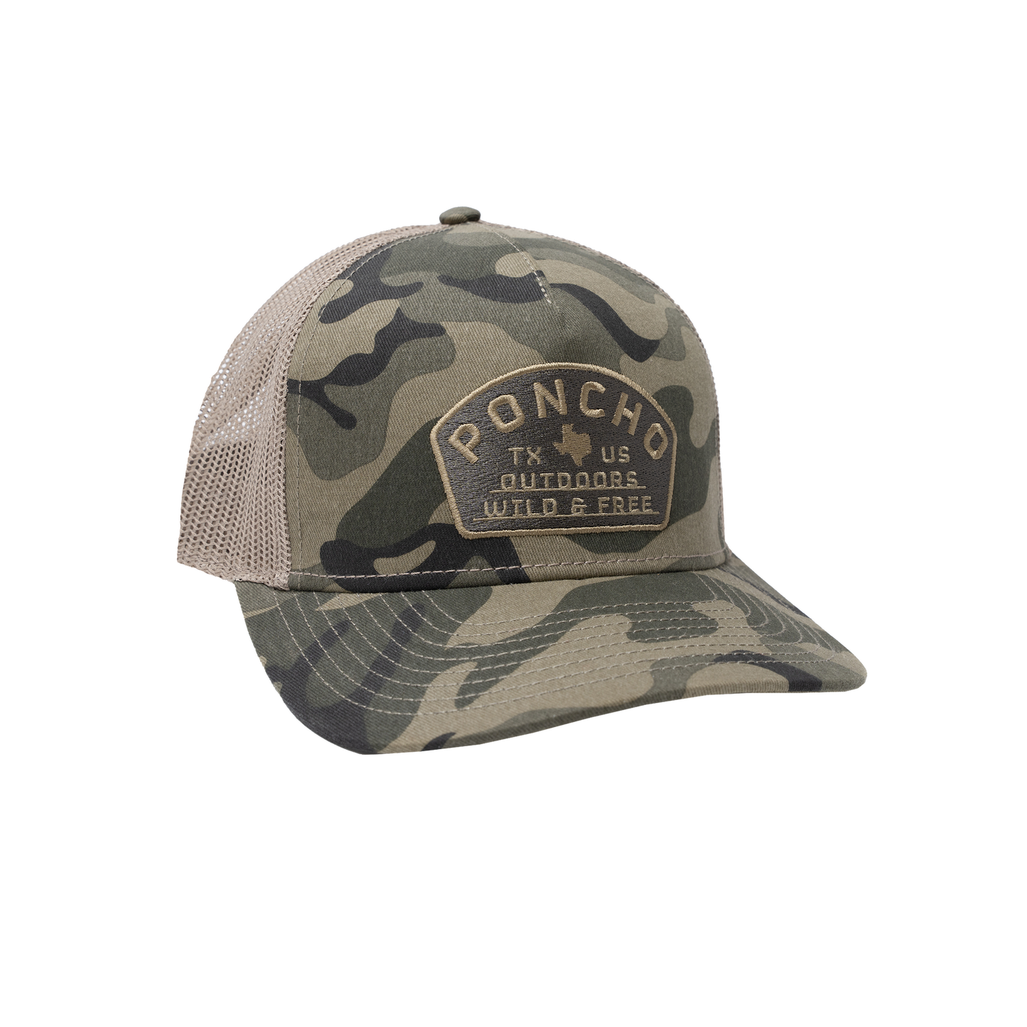 Poncho Outdoors | Wild & Free Trucker Hat | Camo