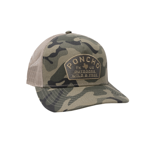Poncho Outdoors | Wild & Free Trucker Hat | Camo