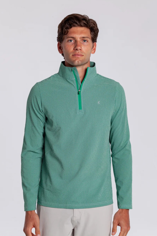 Criquet Seersucker Performance Pullover- Green