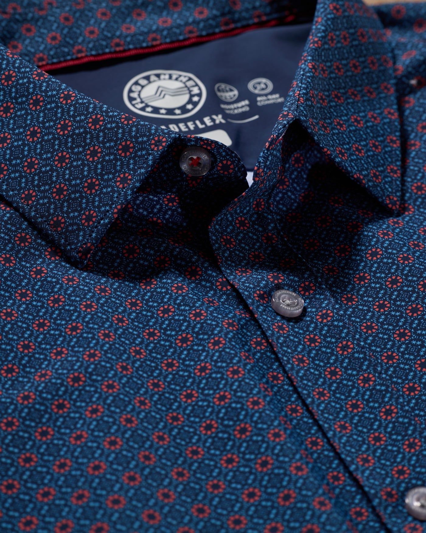 Flag and Anthem MADEFLEX Amos Journey Shirt- Navy / Red