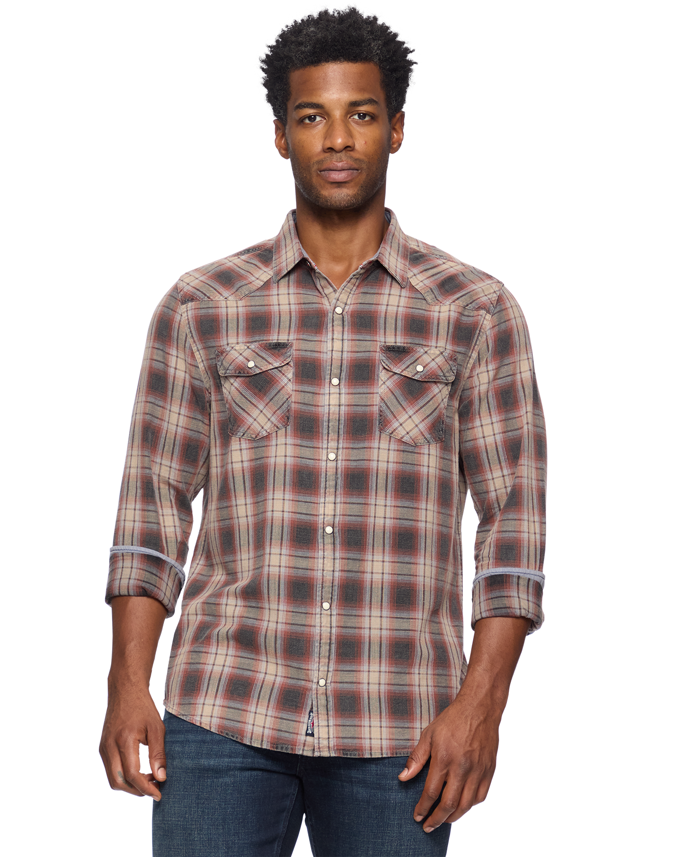 Flag and Anthem Galloway Vintage Washed Shirt - Charcoal /Rust