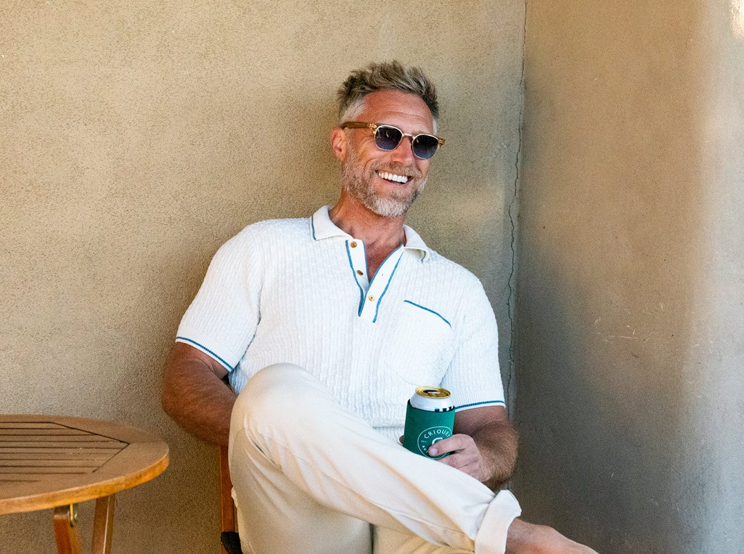 Criquet Bungalow Sweater Polo - White