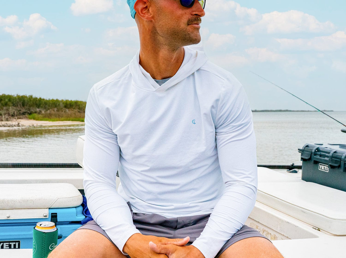 Criquet Hoodie Sun Shirt- Bright White