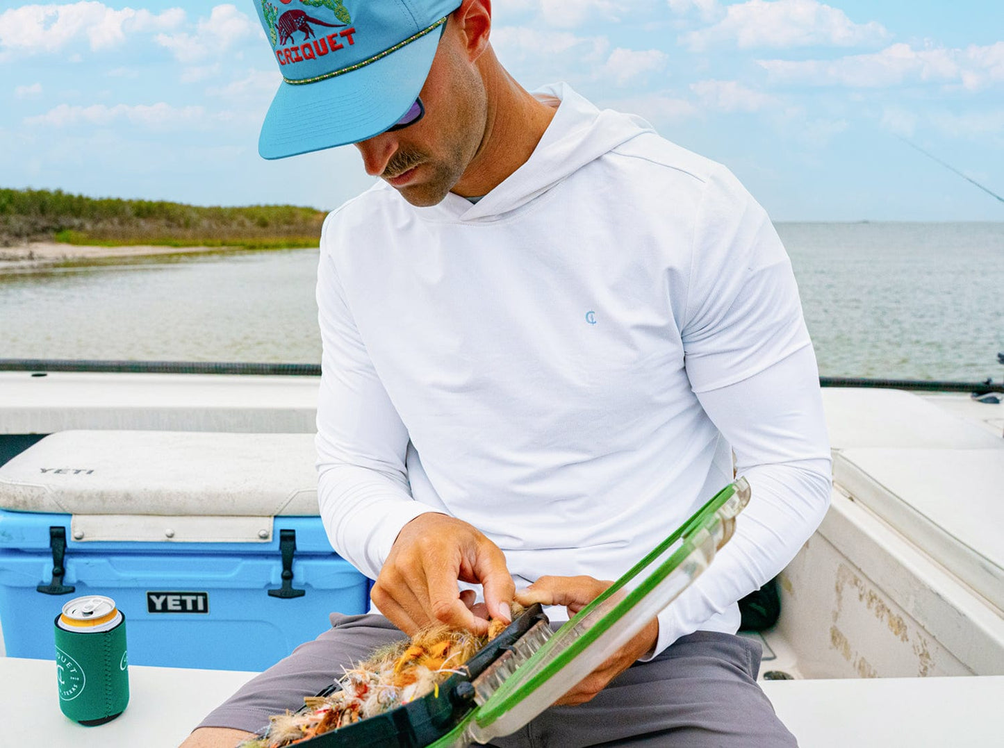 Criquet Hoodie Sun Shirt- Bright White