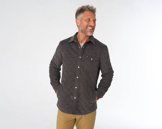 Criquet | Corduroy Quilted Shacket | Midnight Ash