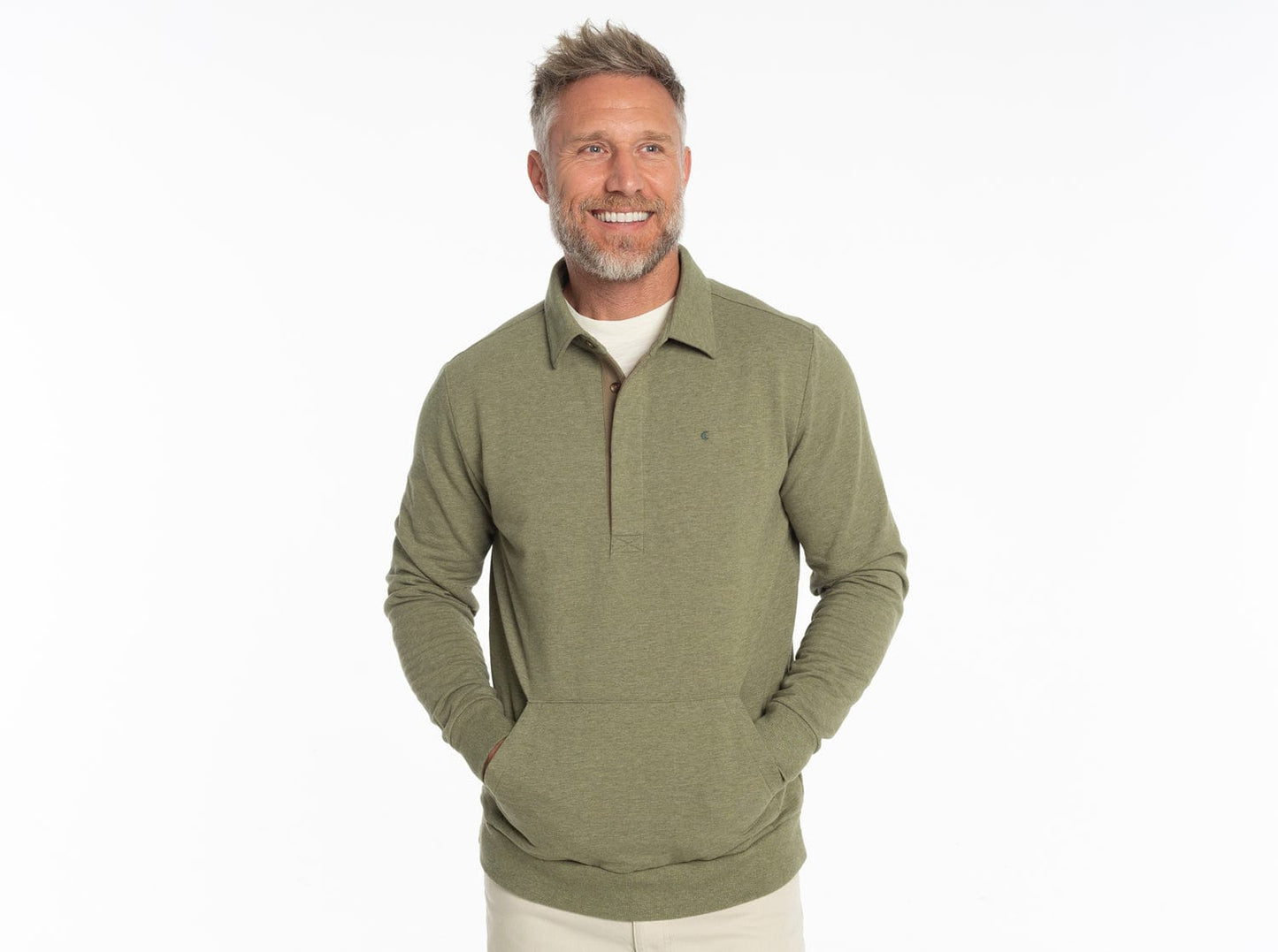 Criquet Collared Sweatshirt - Heather Olive