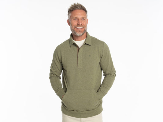 Criquet Collared Sweatshirt - Heather Olive