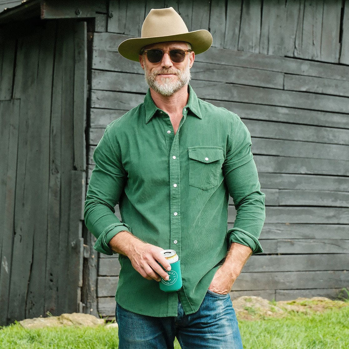 Criquet Corduroy Pearl Snap - Emerald Isle