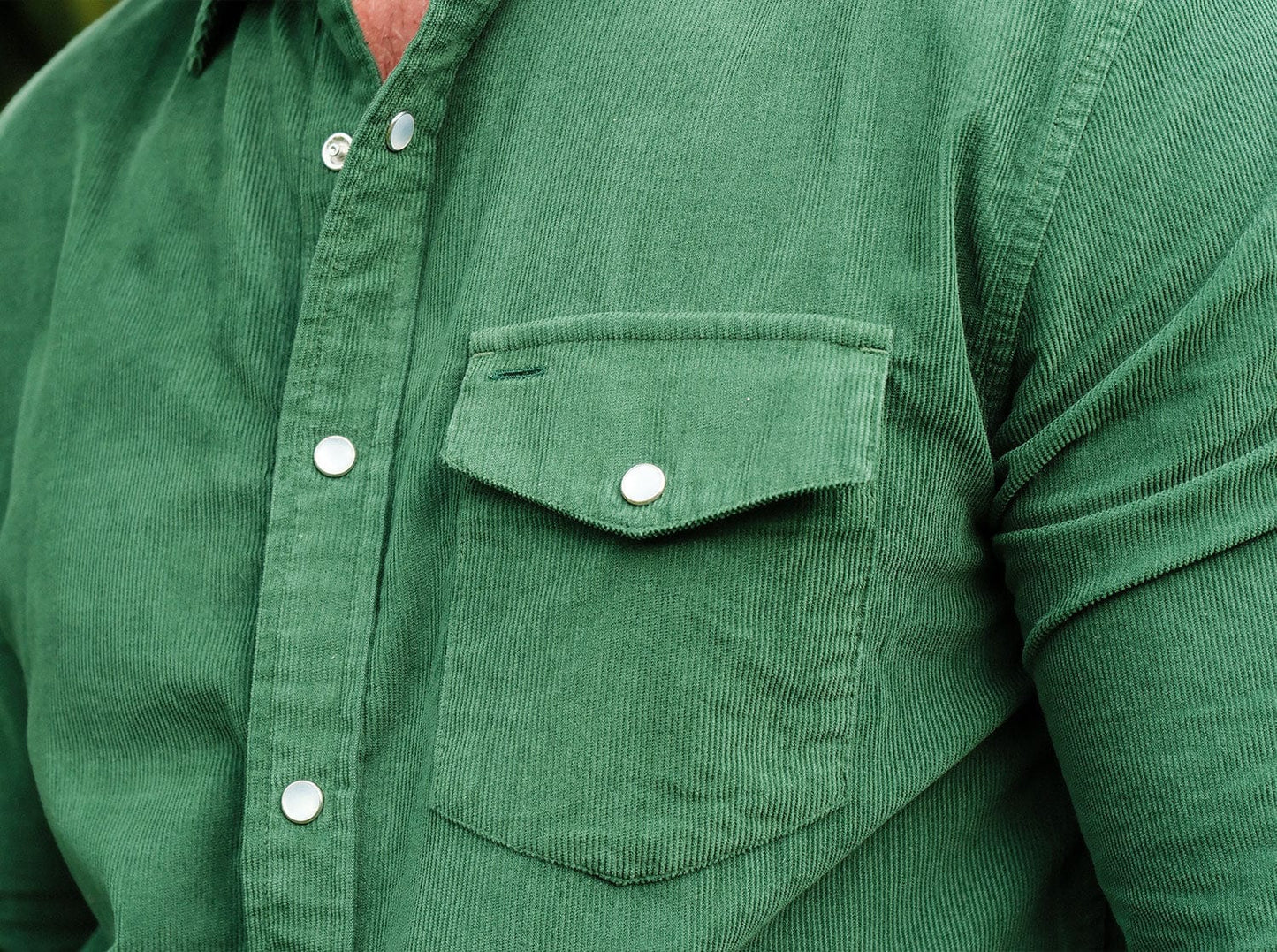 Criquet Corduroy Pearl Snap - Emerald Isle