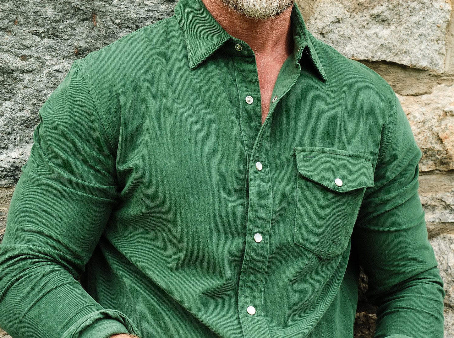 Criquet Corduroy Pearl Snap - Emerald Isle