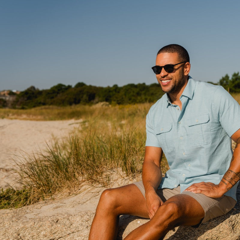 GenTeal Parker Cotton/Tencil Sport Shirt - Teal Blue