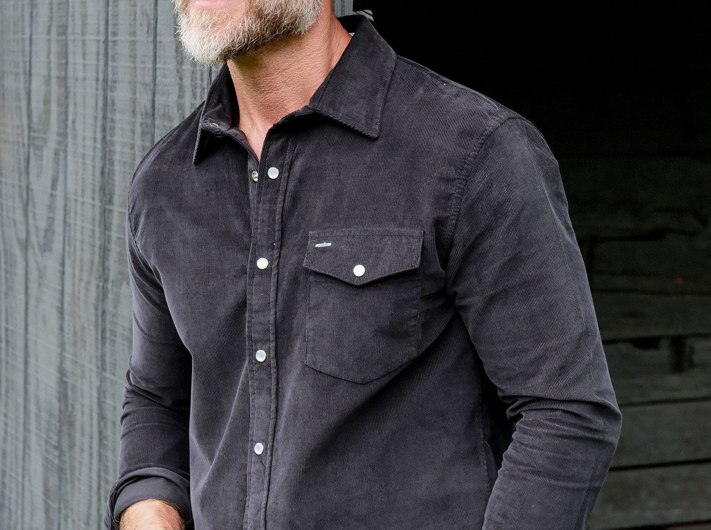 Criquet Corduroy Pearl Snap - Midnight Oil