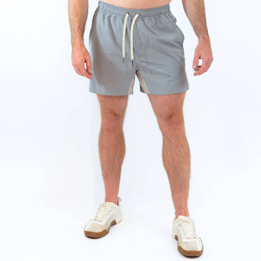 Pillar Athletics  Drew Short 5" - Light Grey