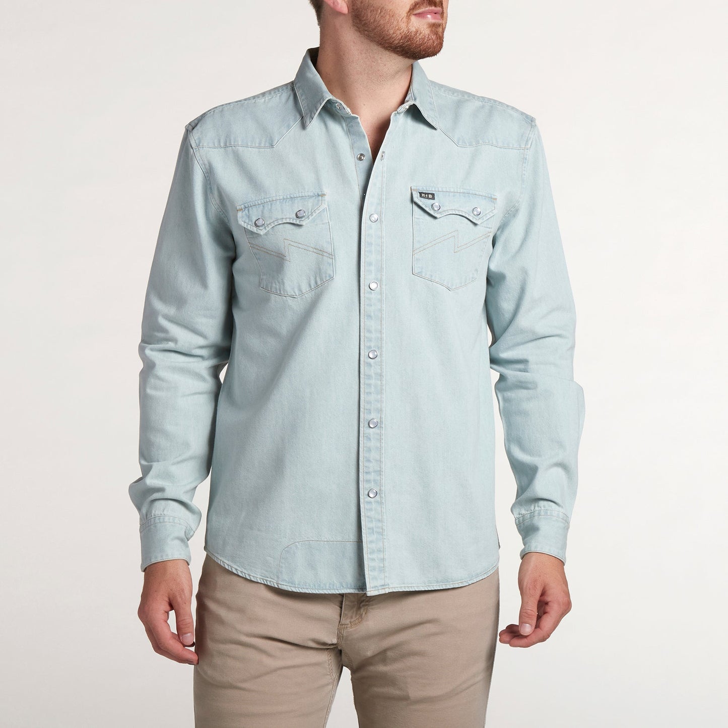 Howler Bros Dust Up Denim Snapshirt - Light Wash