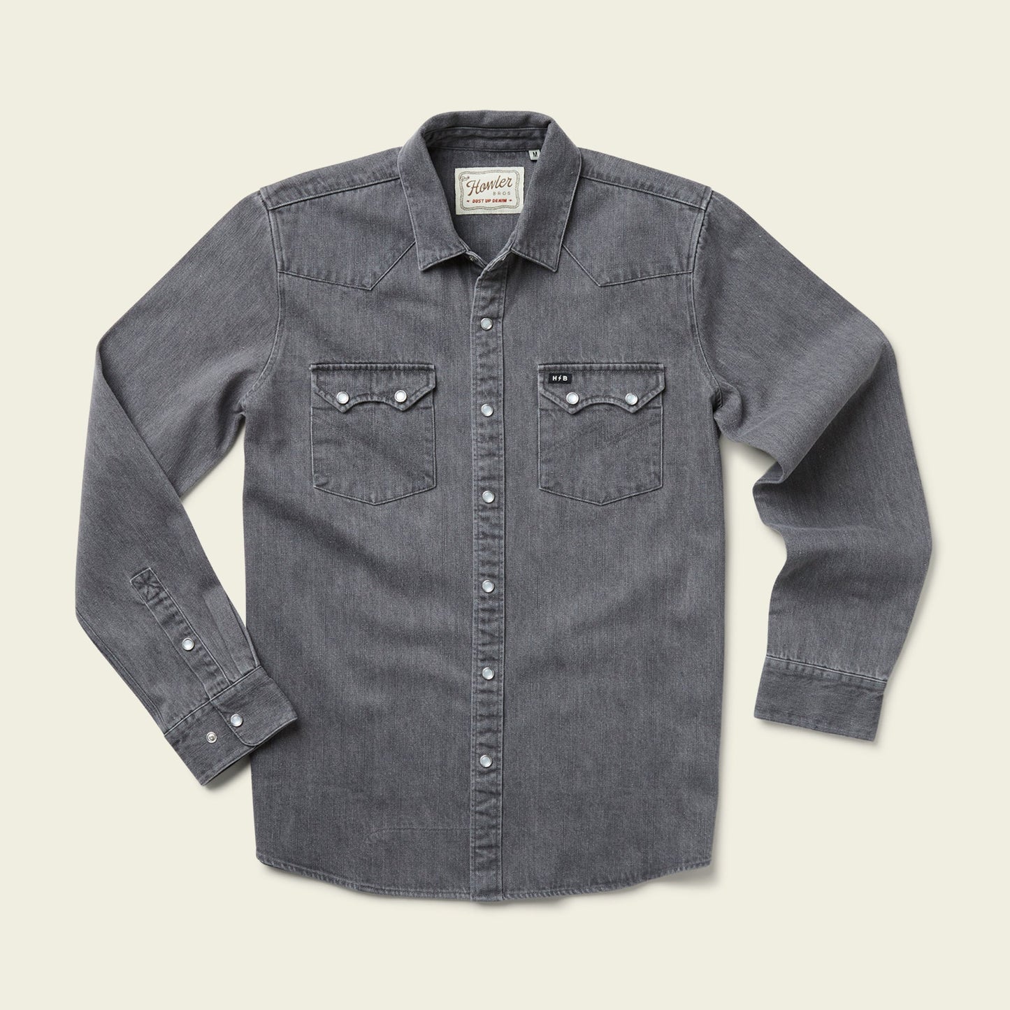 Howler Bros Dust Up Denim Snapshirt - Grey Wash