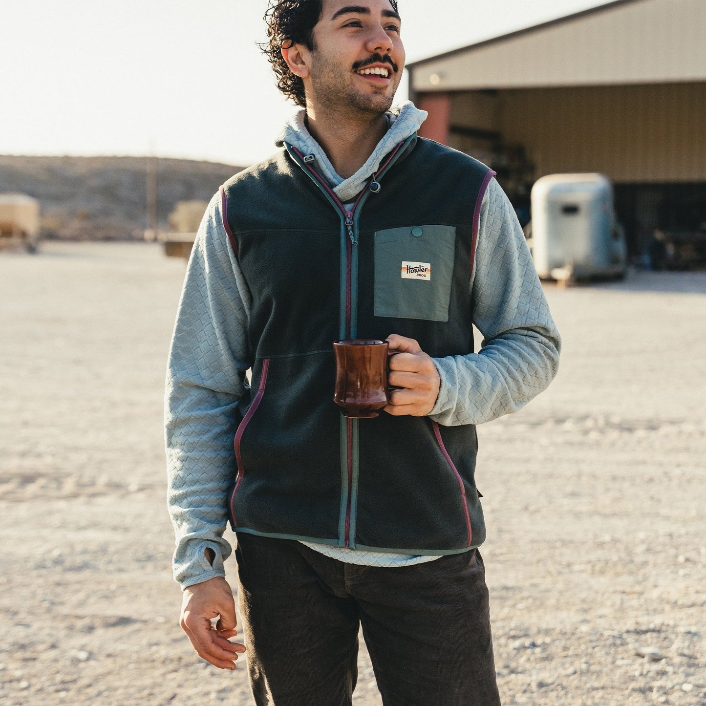 Howler Bros Free Range Fleece Vest - Antique Black